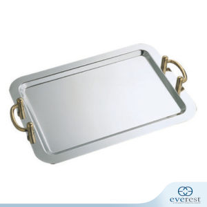 STAINLESS STEEL STACKABLE RECTANGULAR DISPLAY PLATTER