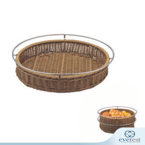 OVAL RATTAN BREAD DISPLAY BASKET