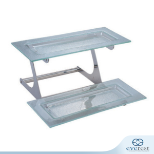 2 TIER GLASS DISPLAY STAND